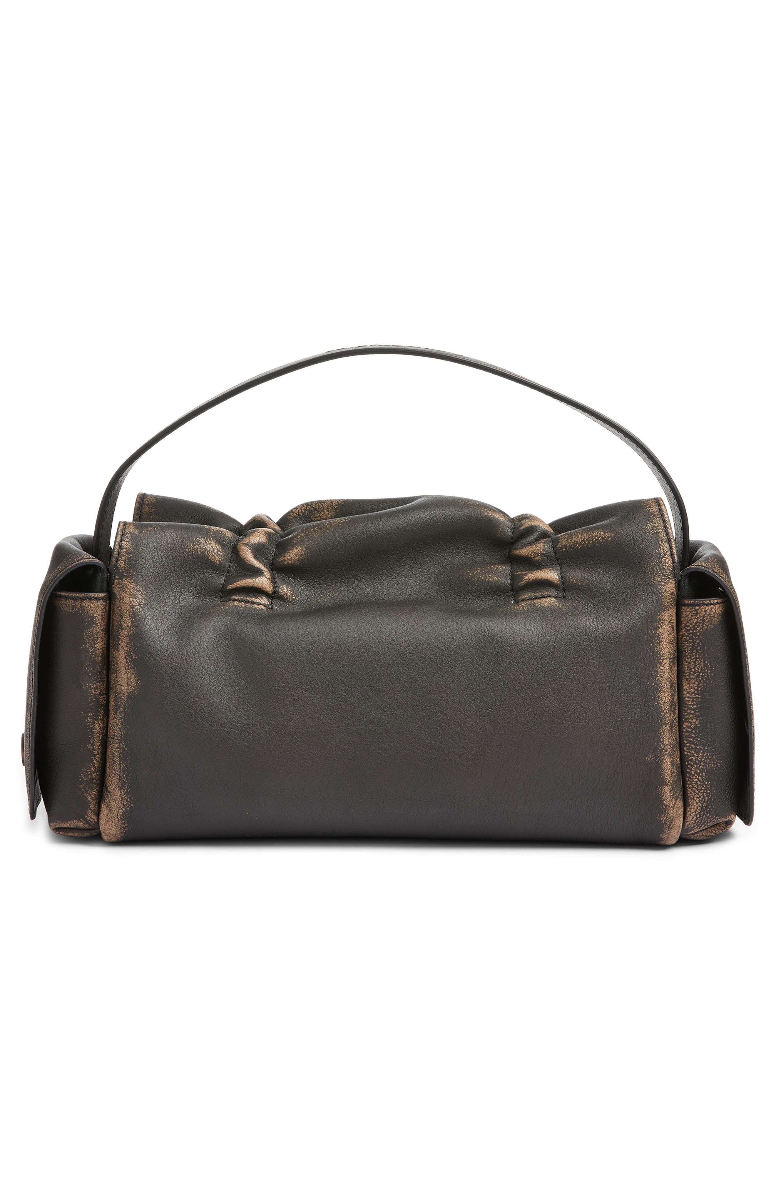 Acne Studios Multipocket Washed Leather Bag, Alternate, color, Dark Brown/ Beige