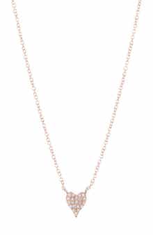 RON HAMI 14K Gold Pave Diamond Heart Pendant Necklace - 0.05 ctw