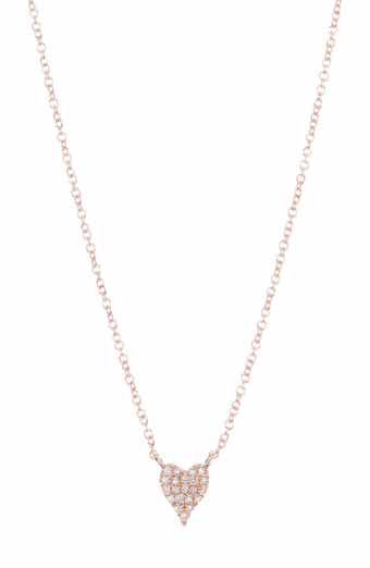 RON HAMI 14K Gold Pave Diamond Heart Pendant Necklace - 0.05 ctw