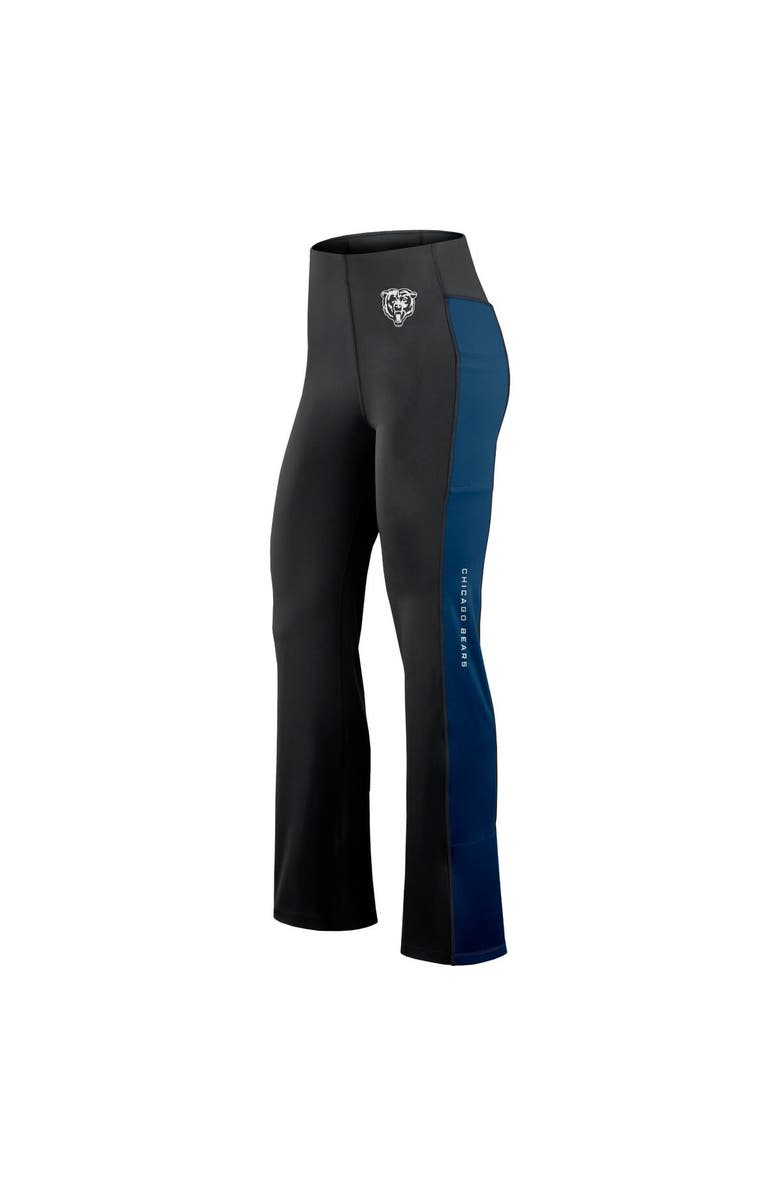 Fanatics Signature Women's Fanatics Signature Black Chicago Bears Studio Fitted Flared Leggings, Alternate, color, 