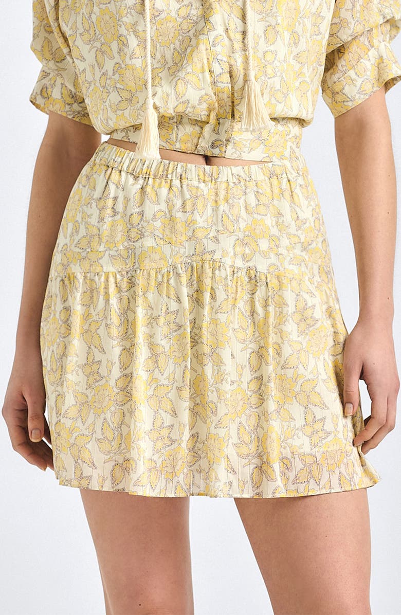 Derek Lam 10 Crosby Thalina Voile Miniskirt, Main, color, Valiase Yellow Floral