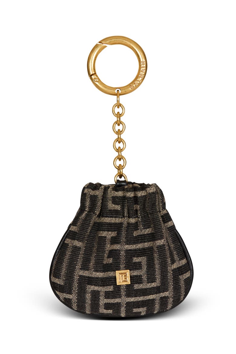 Pulse monogram jacquard key ring, Main, color, black