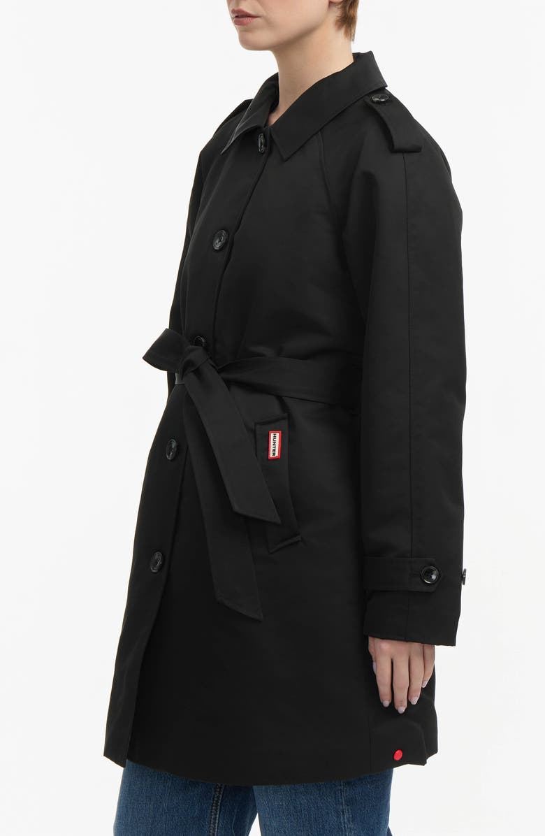 Hunter Stacy Water Resistant Gabardine Trench Coat, Alternate, color, Black