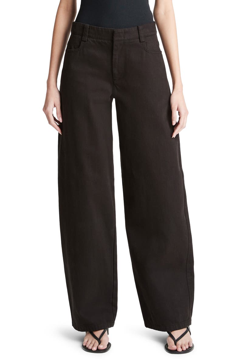 Vince Washed Cotton Twill Wide Leg Pants, Main, color,