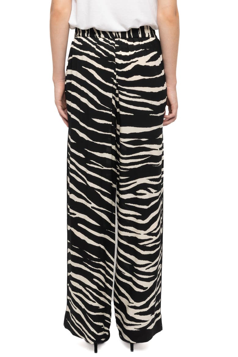 Pin Zebra Print Wide Leg Pants, Alternate, color, BLACK
