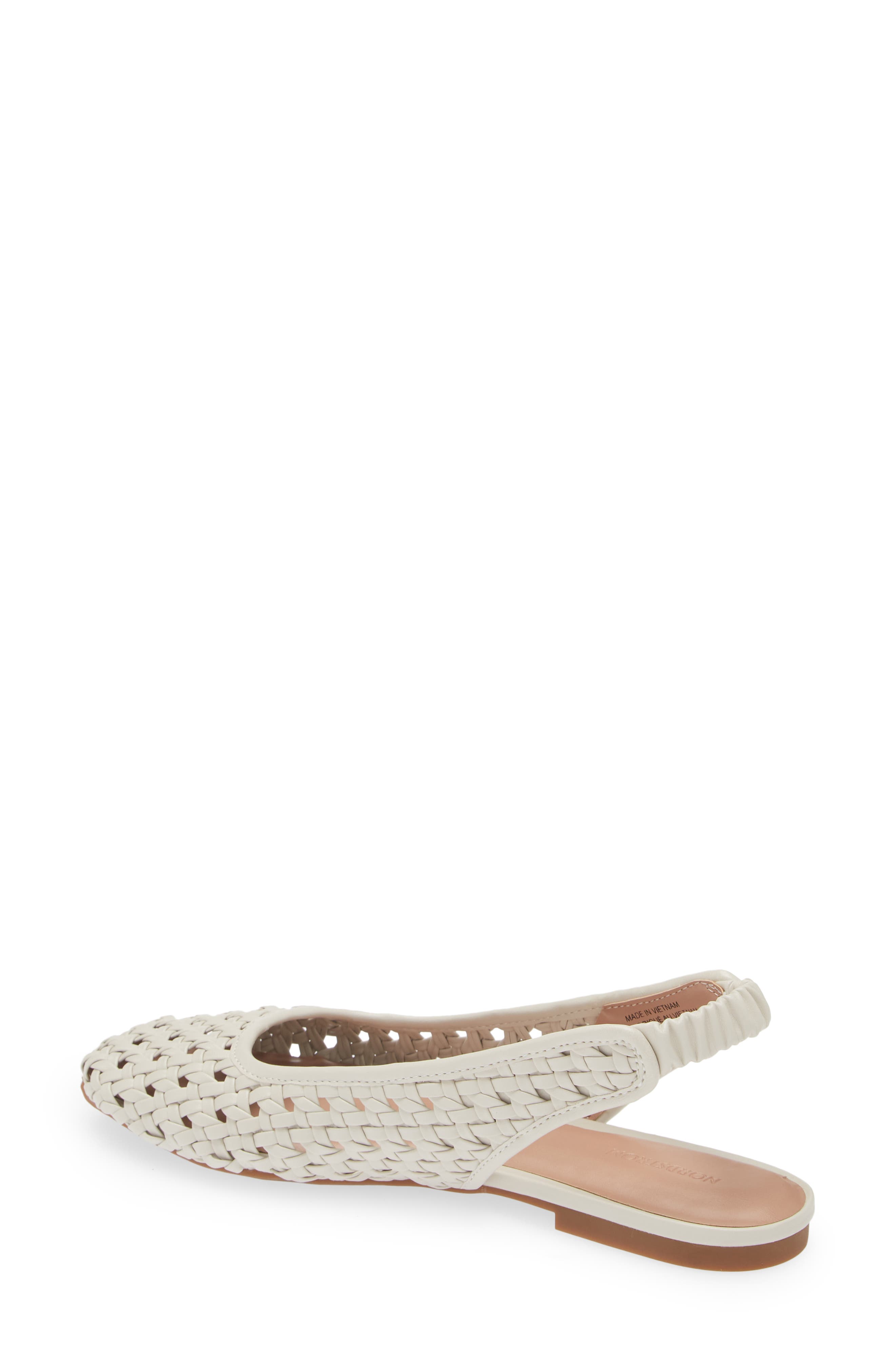 Nordstrom Arabella Woven Slingback Flat, Alternate, color, Ivory Shell