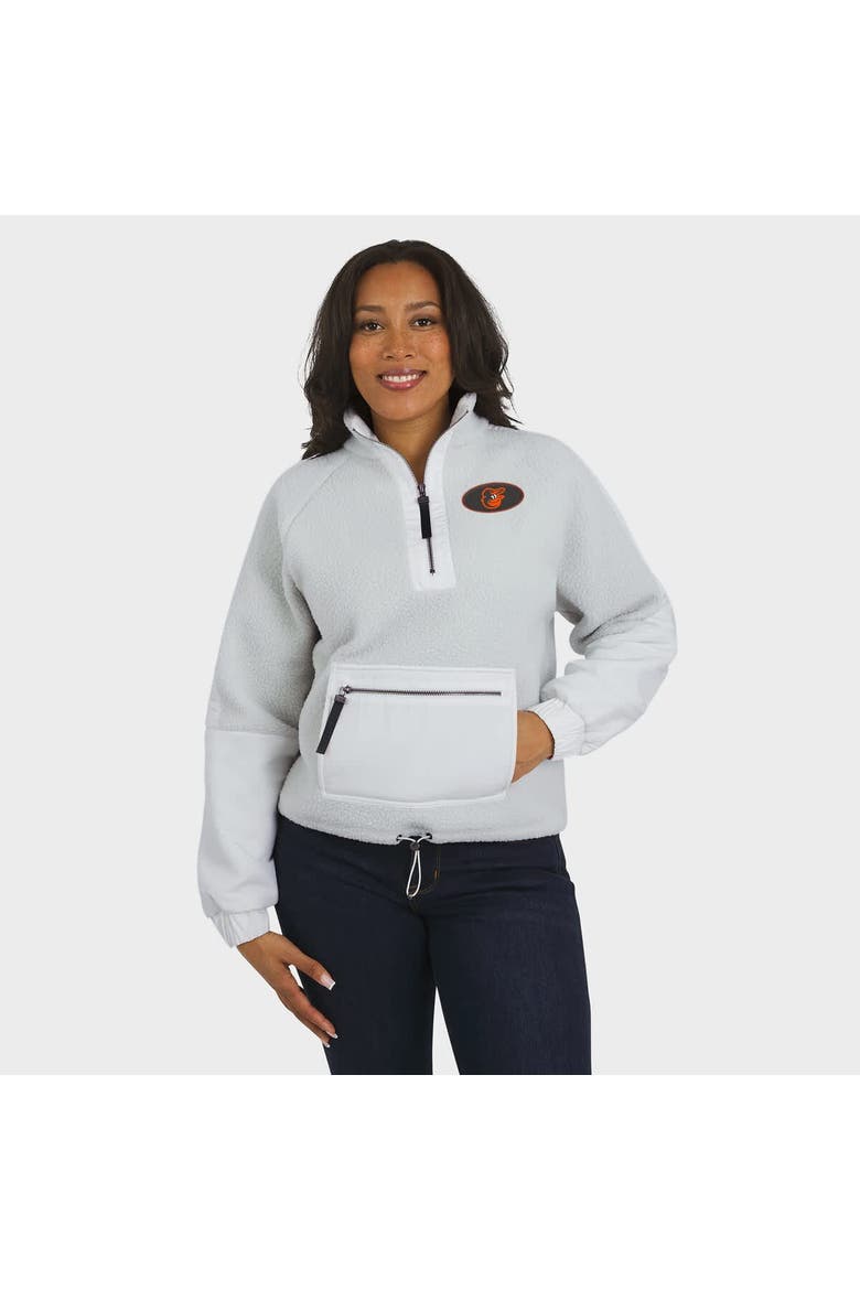 Women's WEAR by Erin Andrews Gray Baltimore Orioles Polar Fleece Quarter-Zip Jacket, Alternate, color, Gray
