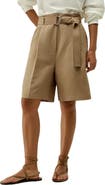 Lilysilk Women's Chic Silk-Linen Blend Bermuda Shorts