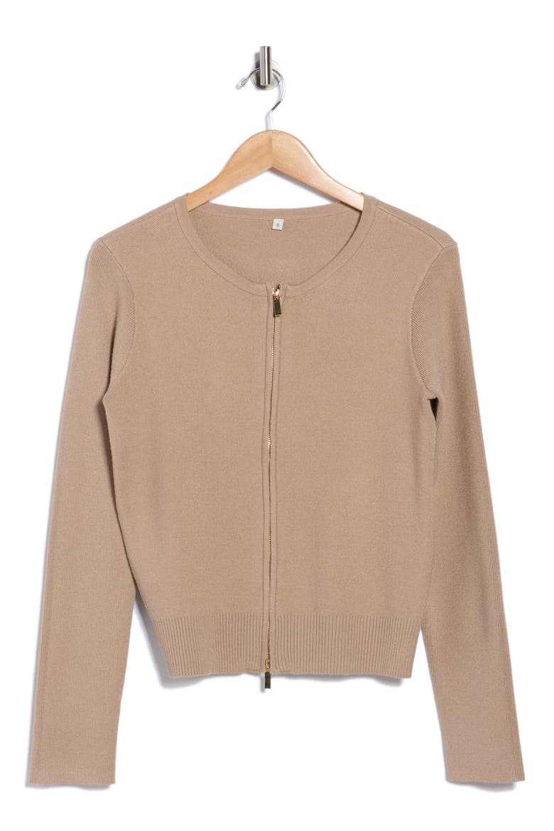 Tatum Zip Cardigan, Alternate, color, MOONLIGHT