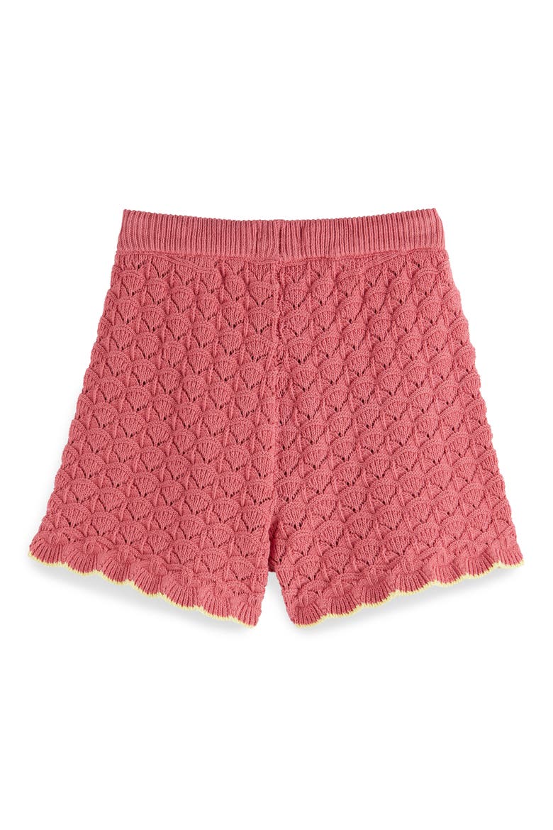 Kids' Scallop Pointelle Knit Shorts, Alternate, color, ROSE PINK