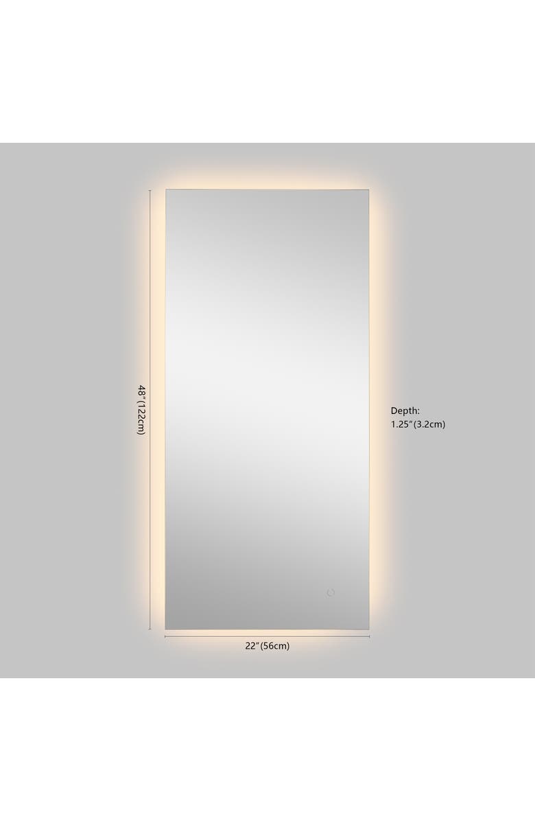 JONATHAN Y Nora Rectangular Frameless Antifog Back-Lit Wall Bathroom Vanity Mirror with Smart Touch, Alternate, color, 