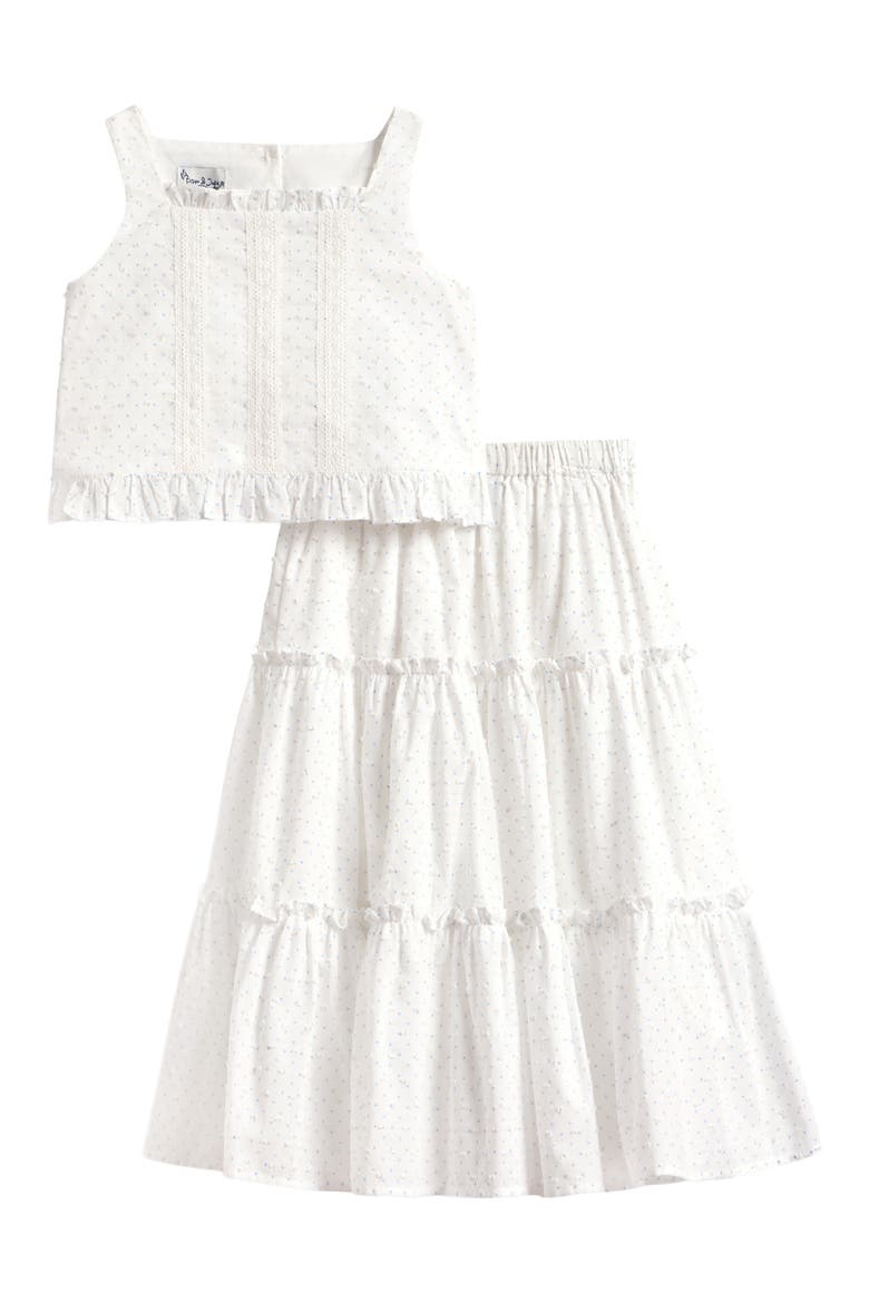 Kids' Kimberly Ruffled Tank & Maxi Skirt Set, Main, color, WHITE