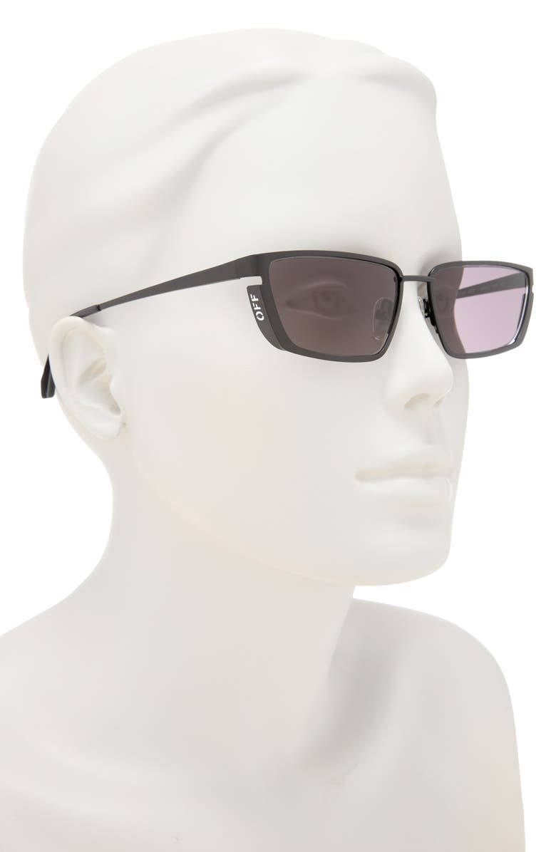 Off-White 56mm Richfield Rectangle Metal Sunglasses, Alternate, color, Black Dark Grey
