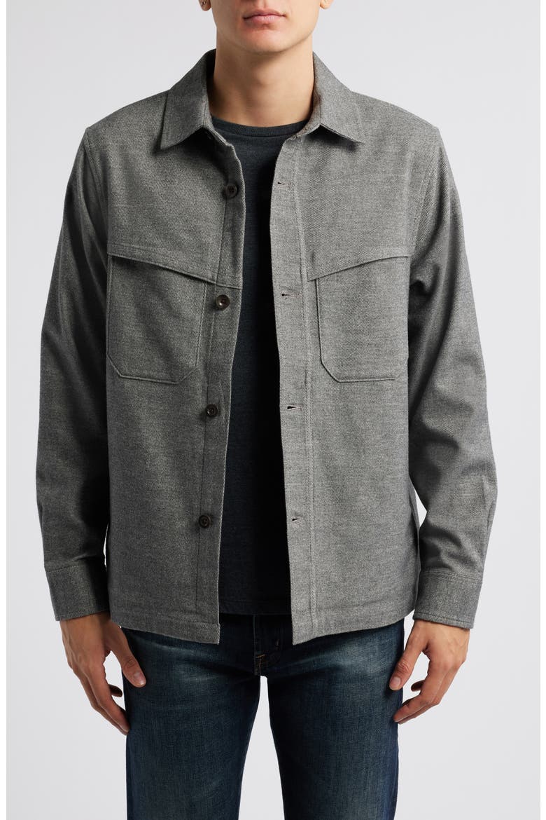 Elias Twill Shirt Jacket, Main, color, HEATHER CHARCOAL