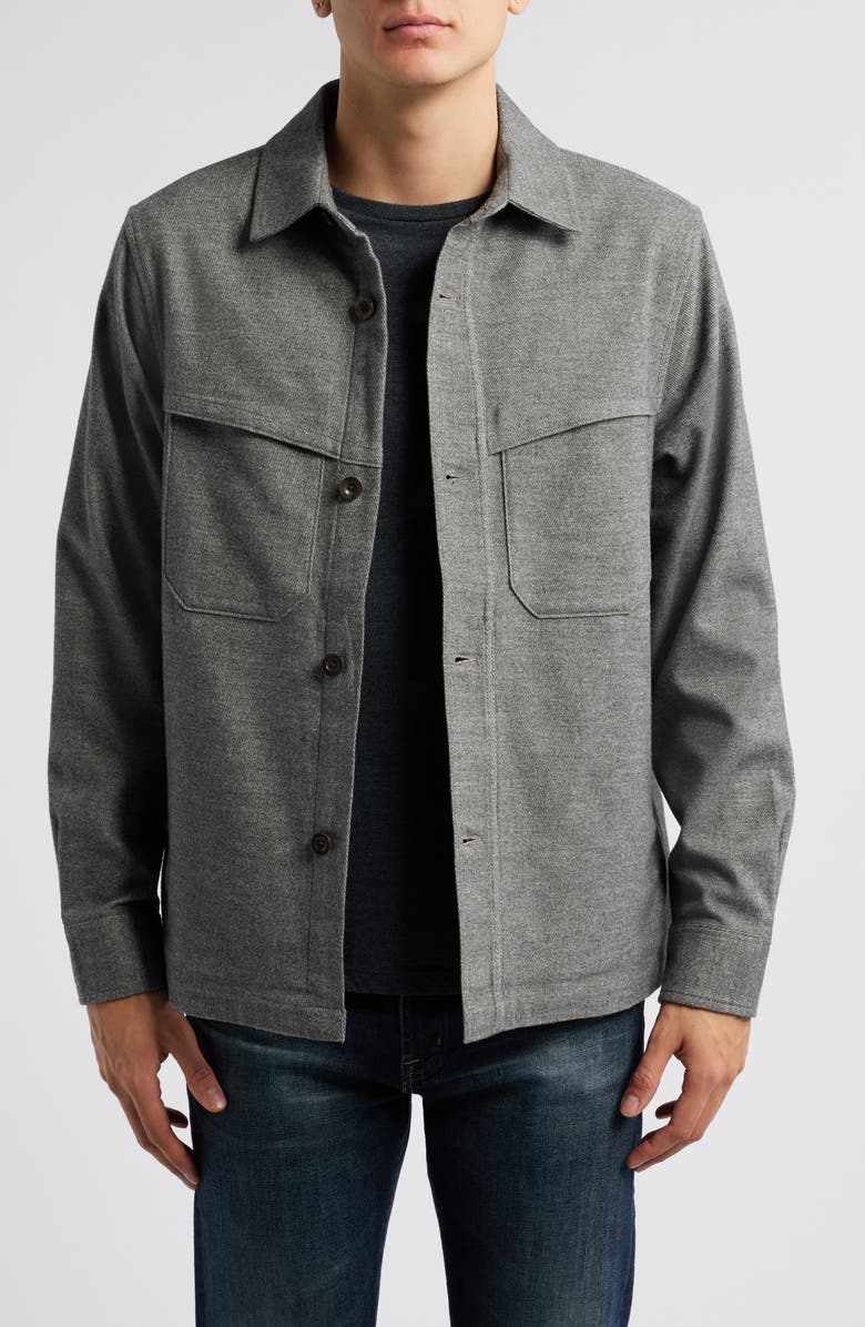 AG Elias Twill Shirt Jacket, Main, color, Heather Charcoal