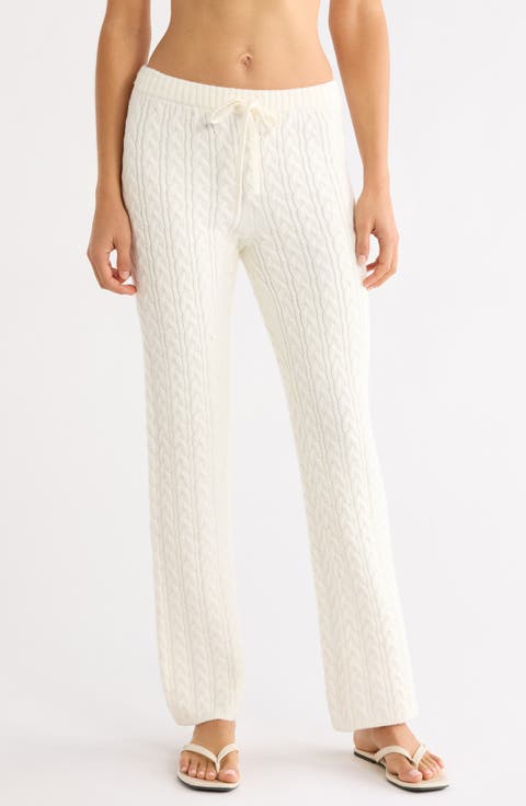Sweater Knit Cable Straight Leg Pants