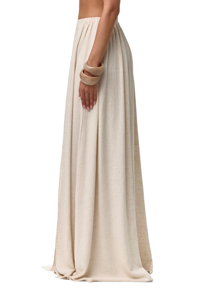Gathered Side Slit Maxi Skirt, Alternate, color, CREAM