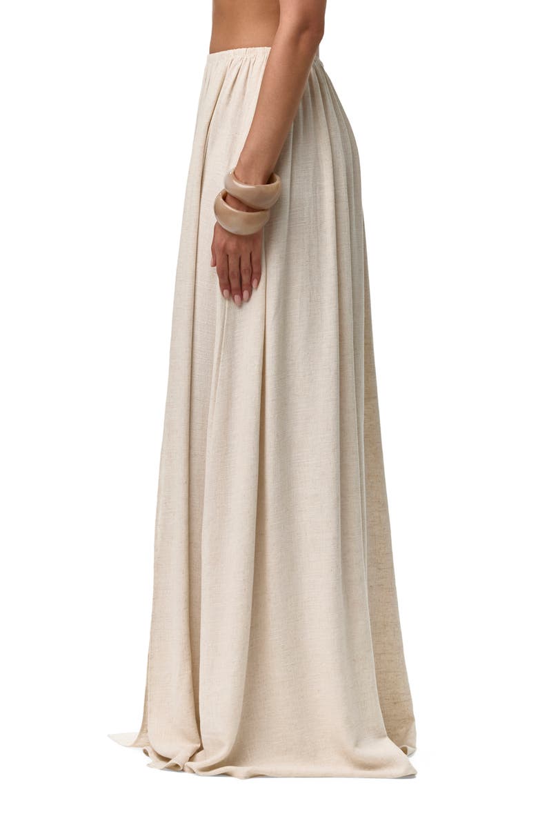 Naked Wardrobe Gathered Side Slit Maxi Skirt, Alternate, color, Cream