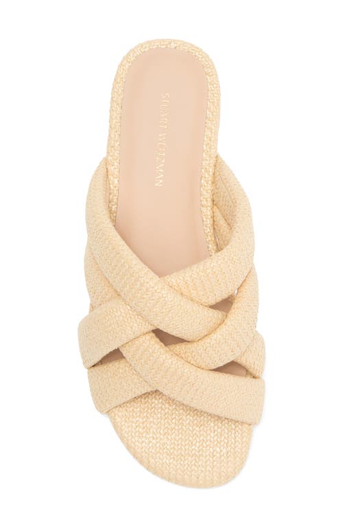 Stuart Weitzman Crossover Raffia Slide In Natural