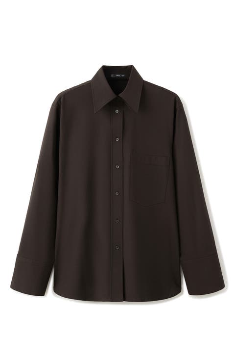 Straight Pocket Button-Up Shirt