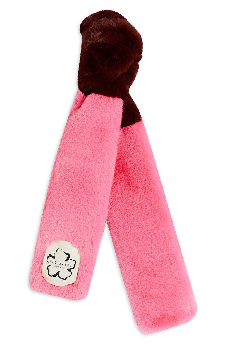 Ted Baker London Flis Colorblock Faux Fur Scarf, Main, color, 