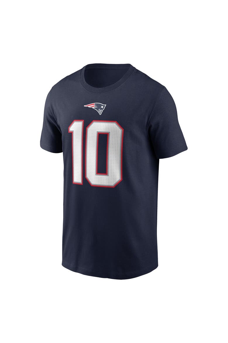 Men's Nike Drake Maye Navy New England Patriots First Round Pick Name & Number T-Shirt, Alternate, color, Navy