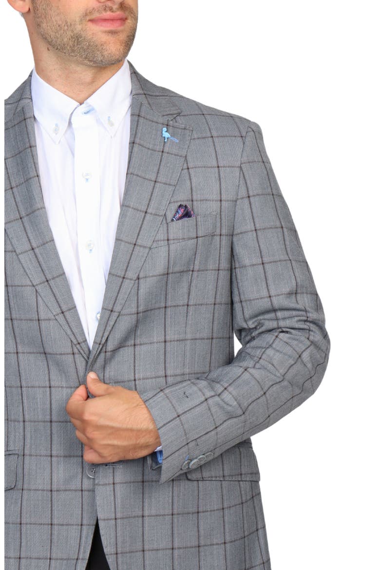 Mélange Windowpane Sport Coat, Alternate, color, MELANGE GREY