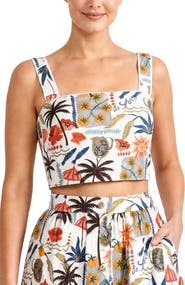 Change of Scenery Ilyssa Square Neck Smocked Crop Top