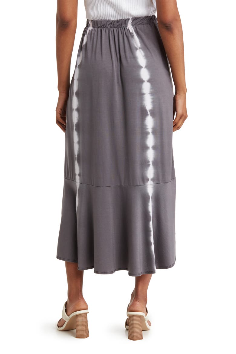 Faux Wrap Midi Skirt, Alternate, color, CHARCOAL