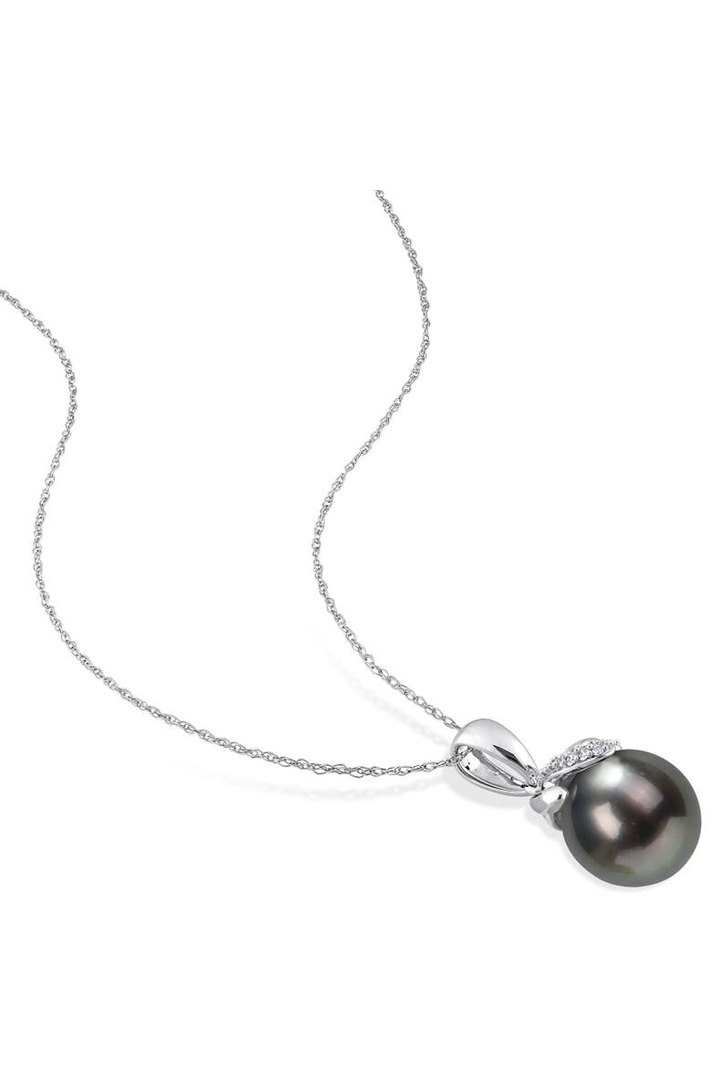 Julianna B. Cultured Pearl & Diamond Pendant Necklace 14k, Alternate, color, Tahitian Pearl/White Gold