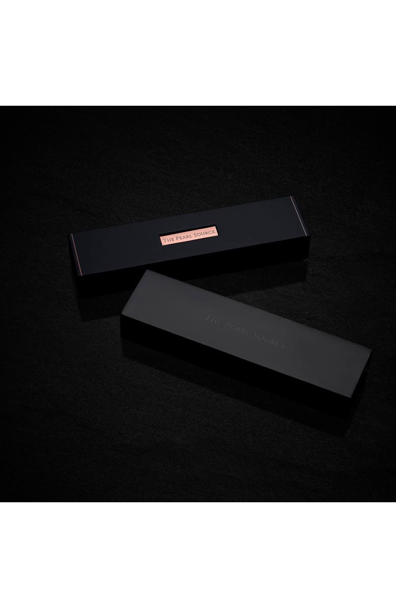 The Pearl Source Tahitian South Sea Baroque Pearl Leather Bracelet, Alternate, color, Black Pearl