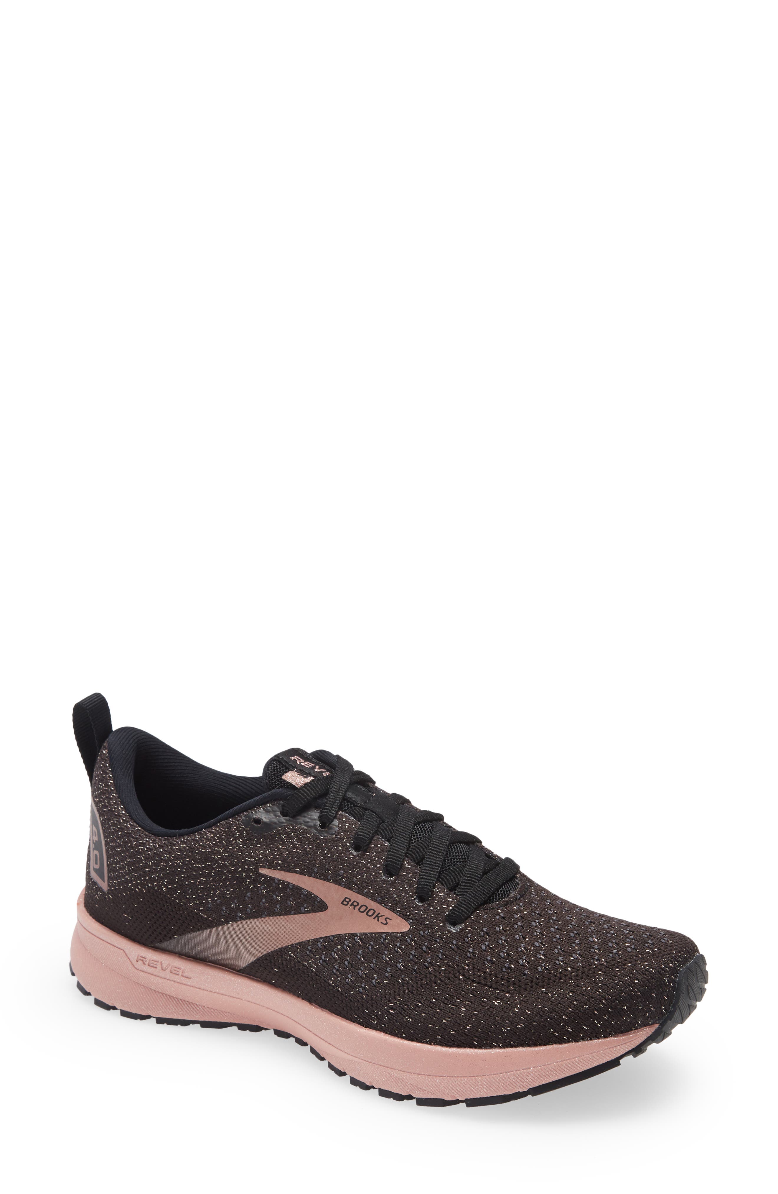 Revel 4 Hybrid Running Shoe, Main, color, BLACK/ EBONY/ ROSE GOLD
