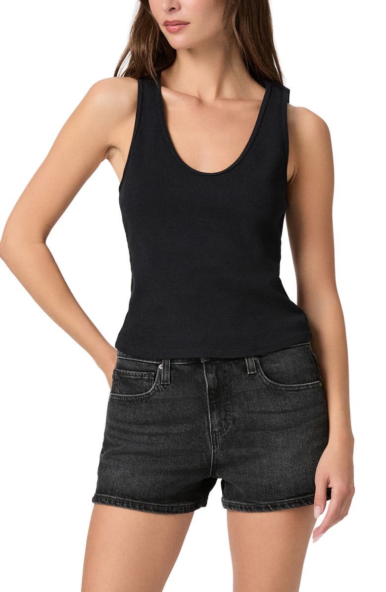 PAIGE Bali Stretch Cotton Tank, Main, color, Black