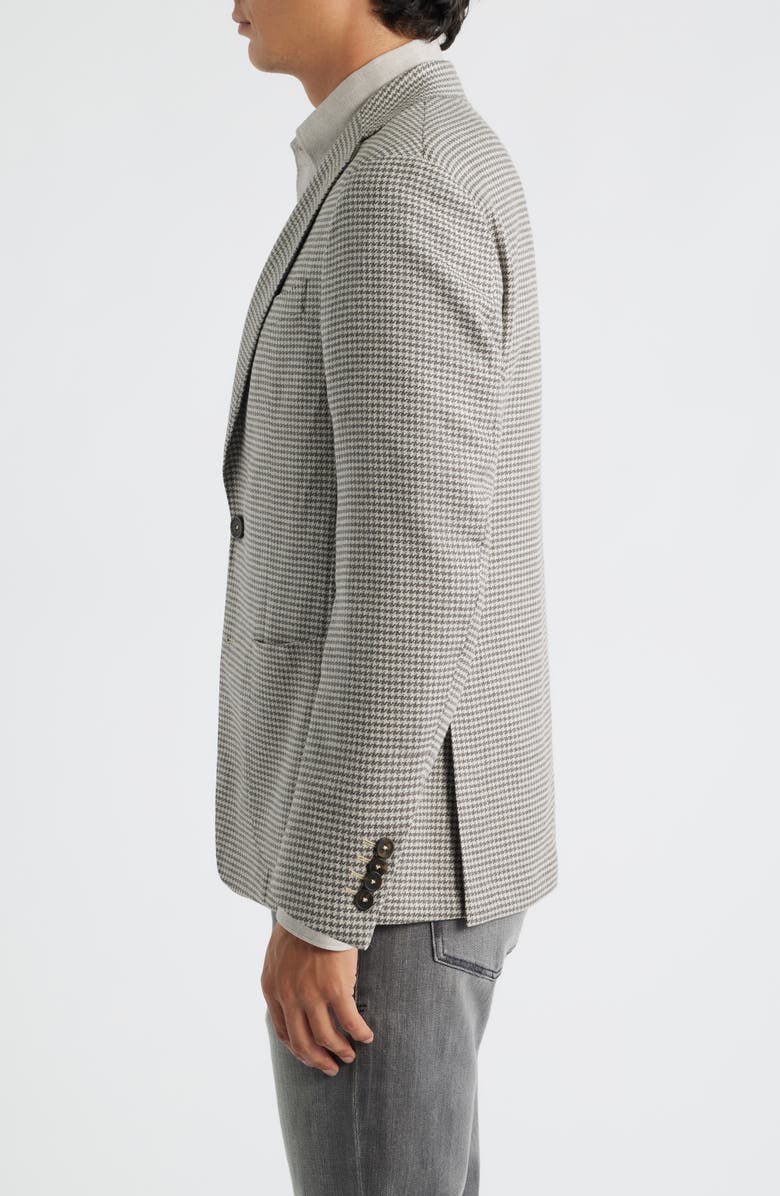Emanuel Berg Houndstooth Stretch Wool & Linen Blend Sport Coat, Alternate, color, Medium Grey