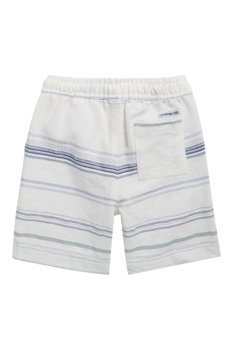 Kids' Hartman Plus Passport Stripe Camp Shirt & Shorts Set, Alternate, color, WHITE STRIPE