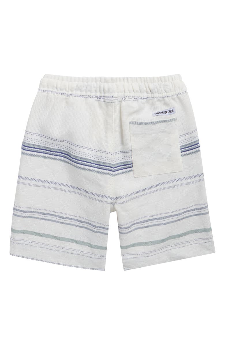 Sovereign Code Kids' Hartman Plus Passport Stripe Camp Shirt & Shorts Set, Alternate, color, White Stripe