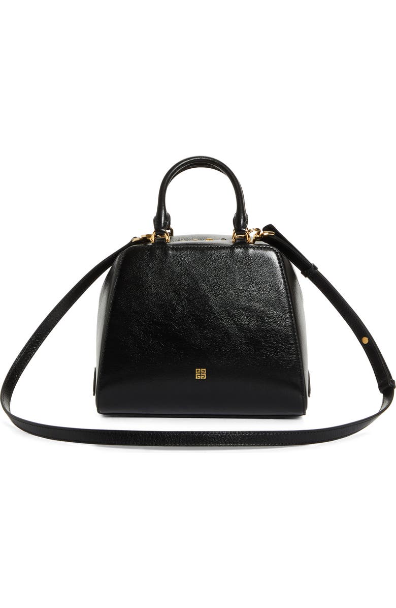 Givenchy Mini Antigona Cube Leather Crossbody Bag, Alternate, color, Black