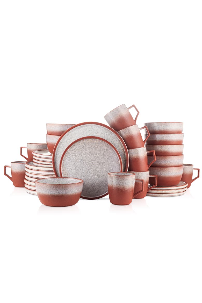 Vince Stoneware 32-Piece Dinnerware Set, Main, color, Red