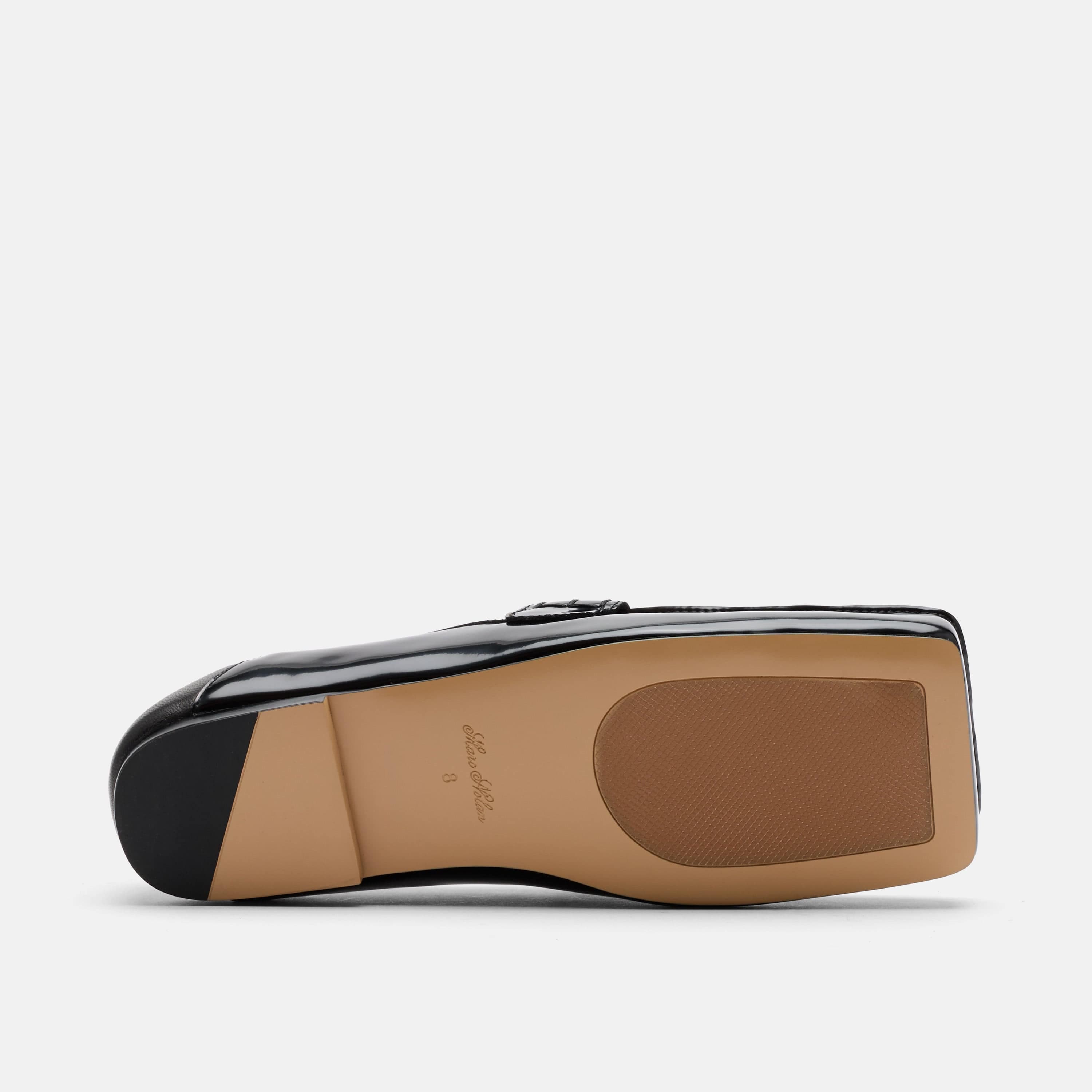 MARC NOLAN Simone Patent Leather Tassel Loafers, Alternate, color, Black/Tan