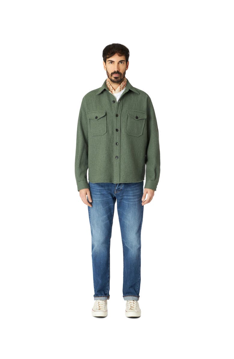 Fortela Kenny Wool Overshirt, Alternate, color, Green