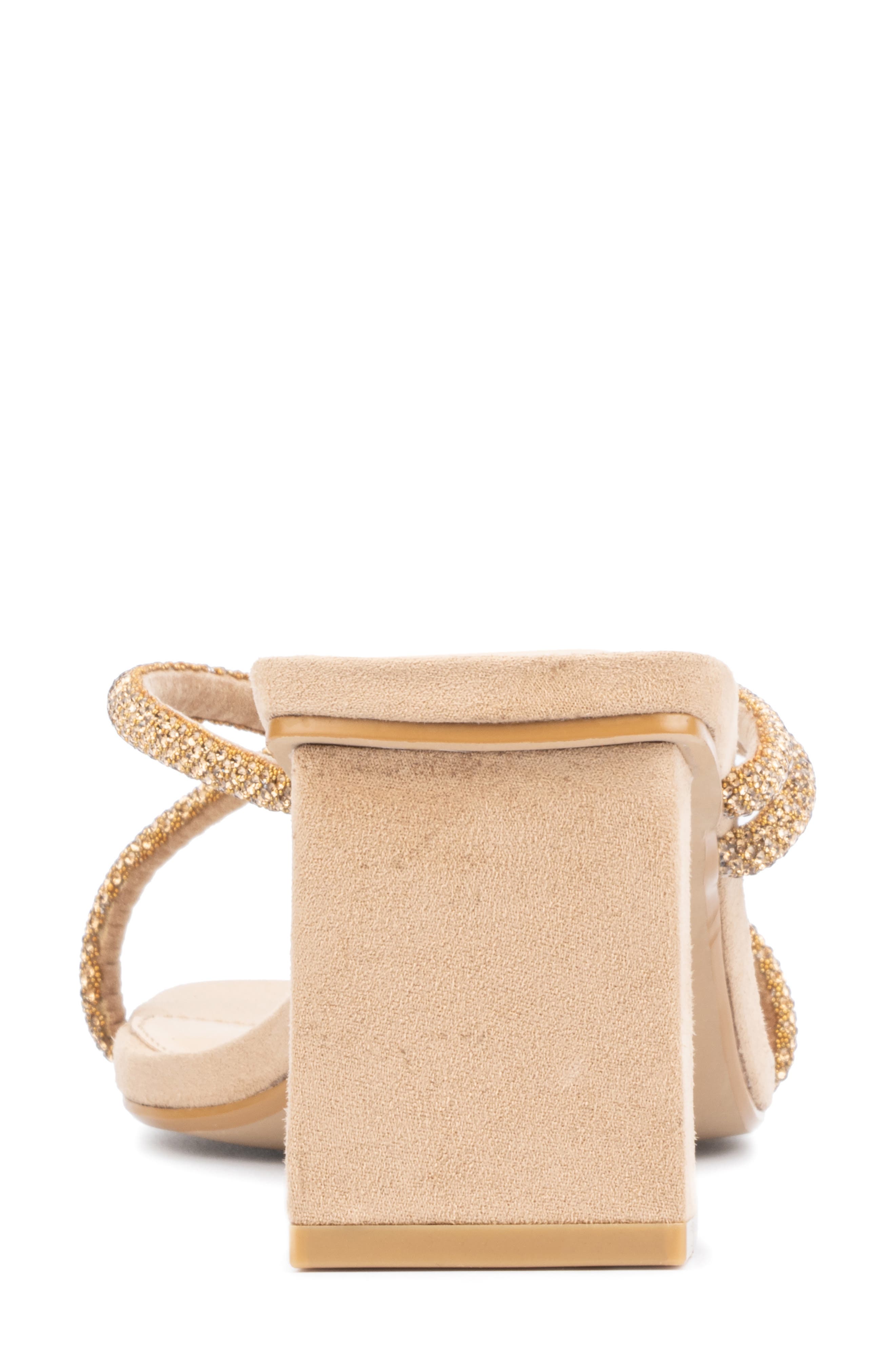 Fashion to Figure Nikita Pavé Crystal Slide Sandal - Wide Width, Alternate, color, Nude