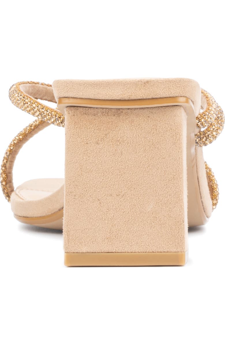 Fashion to Figure Nikita Pavé Crystal Slide Sandal - Wide Width, Alternate, color, Nude