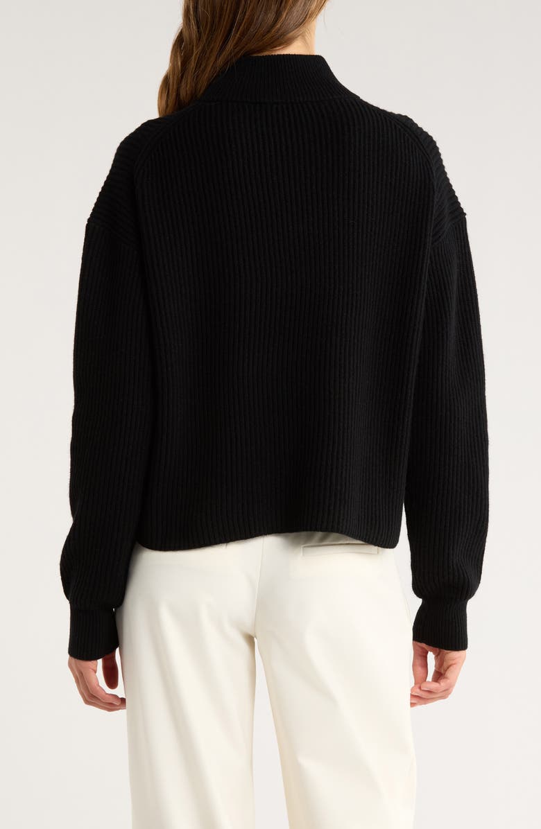 Max Mara Studio Fufy Wool & Cashmere Rib Sweater, Alternate, color, Black