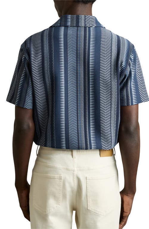 Reiss Mens Archer Short-sleeved Stretch-woven Shirt Navy In Navy