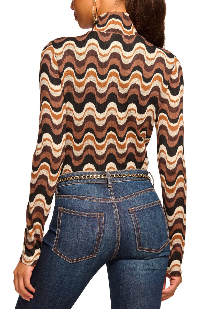 Prudence Swirl Mock Neck Top, Alternate, color, BLACK MULTI