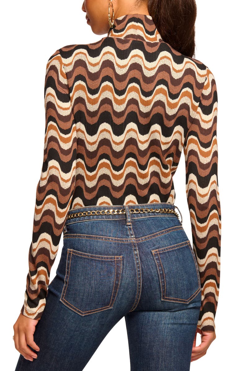 Ramy Brook Prudence Swirl Mock Neck Top, Alternate, color, Black Multi