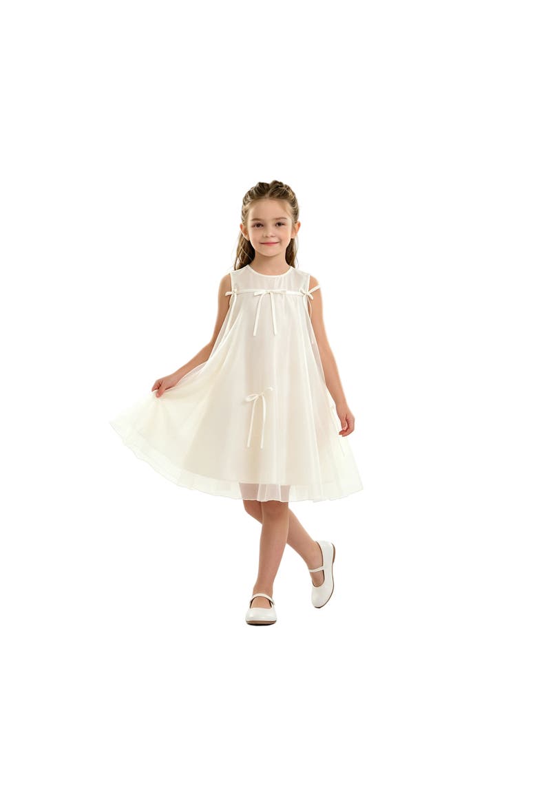 Kaia Ribbon Bow Dress, Alternate, color, White