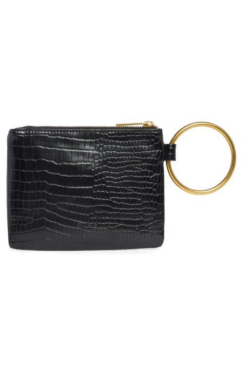 Bcbg O-ring Handle Wristlet Pouch In Black