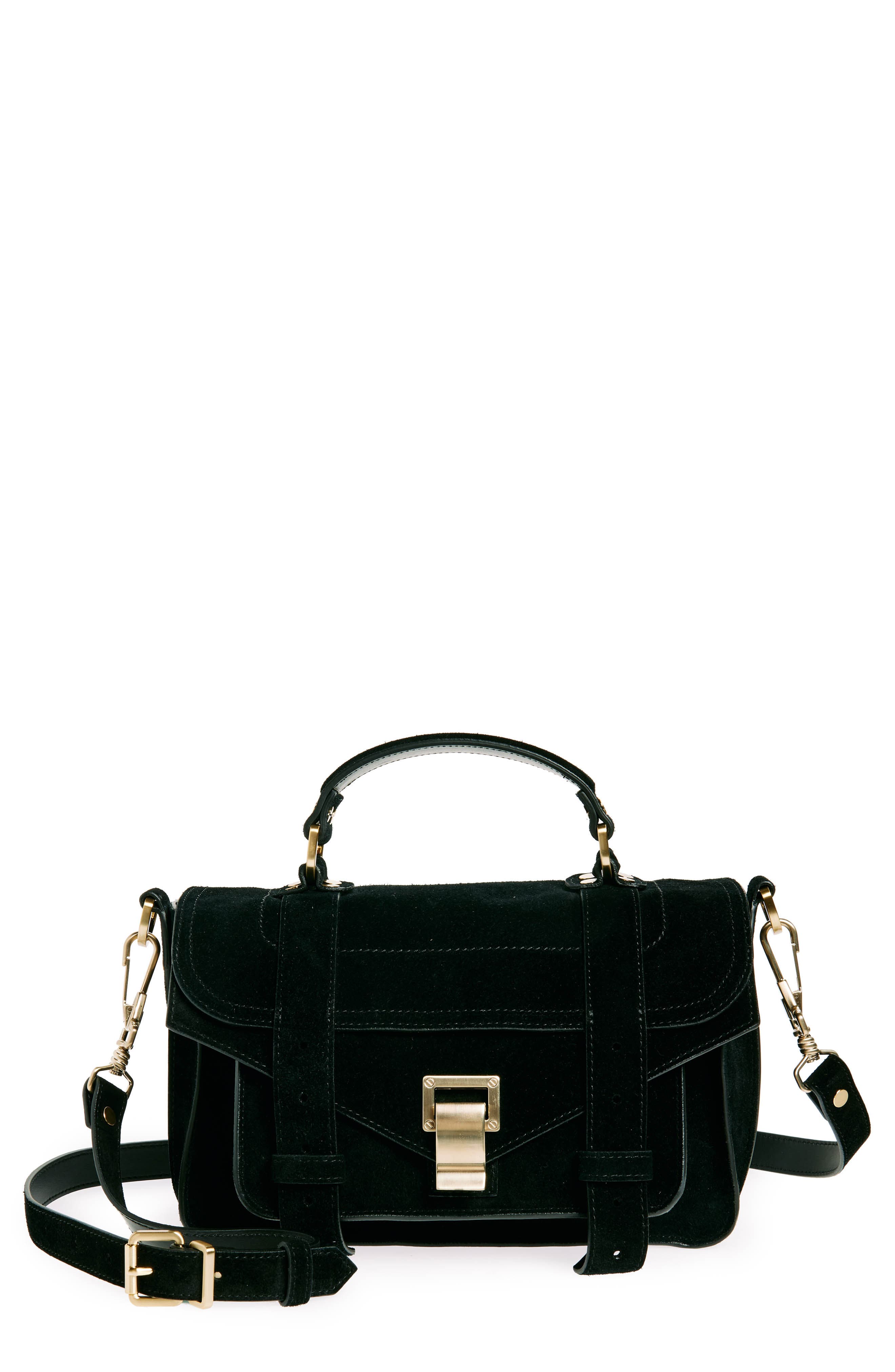 Proenza Schouler Mini PS1 Suede Crossbody Bag, Main, color, 