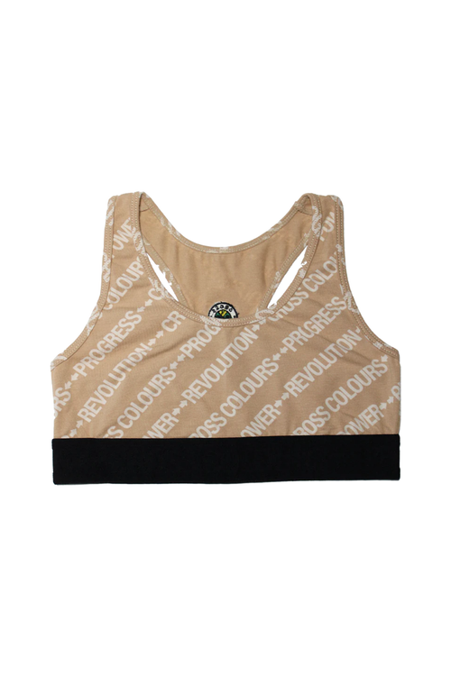 Cross Colours Power Revolution Progress Change Bralette In Nude